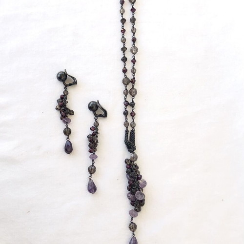 Vintage Donatella Pellini Jewelry Set like new, necklace and clip-on earrings