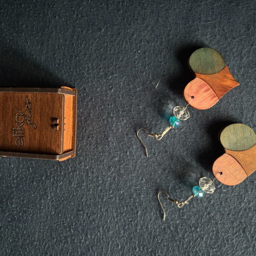 Earrings multicolored hearts like new stainless steel