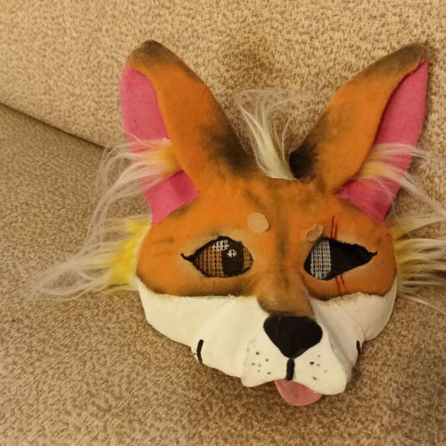 Therian Mask fox cosplay handmade, used, teen size 8-14 years