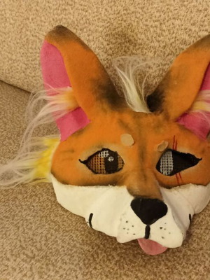 Therian Mask fox cosplay handmade, used, teen size 8-14 years