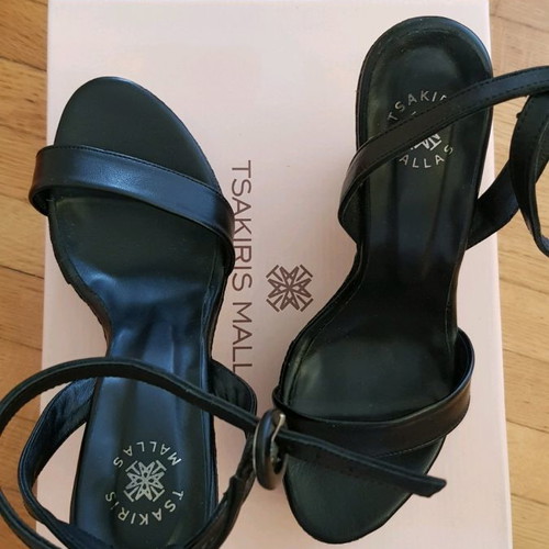 Tsakiris Mallas black leather platform shoes new size 39