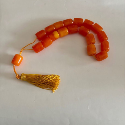 Worry beads used, orange color