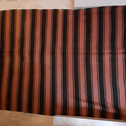 Wool woven rug used, red-black, 200×280 cm