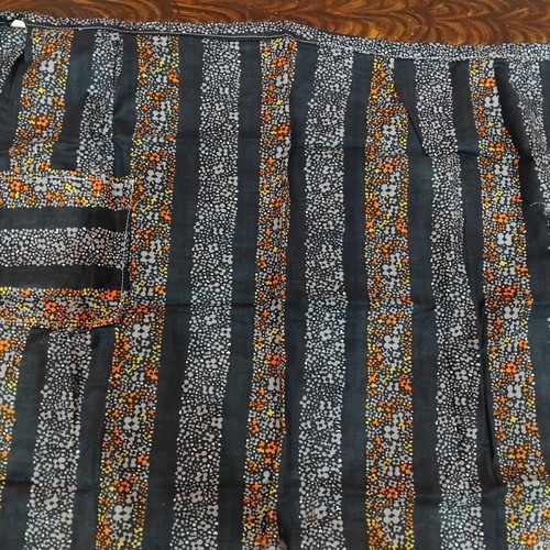 Apron new with stripes and floral motifs made of basma fabric