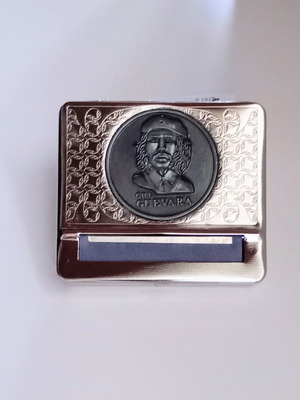 Vintage metal tobacco case like new with embossed design