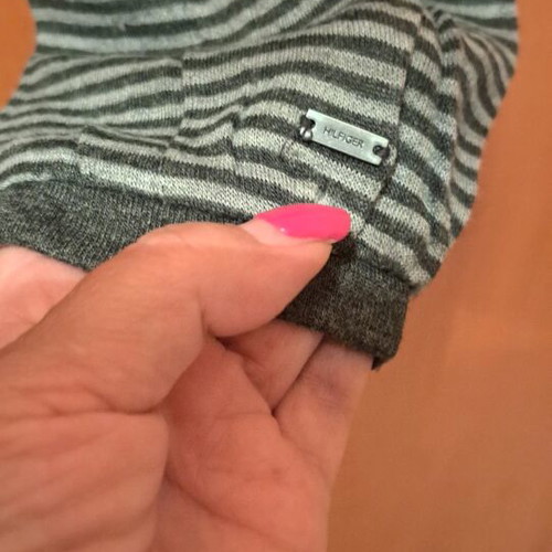 Tommy Hilfiger knitted striped wrap dress like new, gray