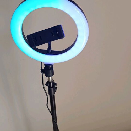 Light with phone holder base new