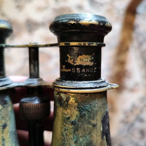 Military vintage binoculars used, jumelle marine 19th-20th century