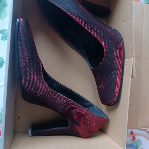 Sante pumps used, black and red, 9.5 cm heel