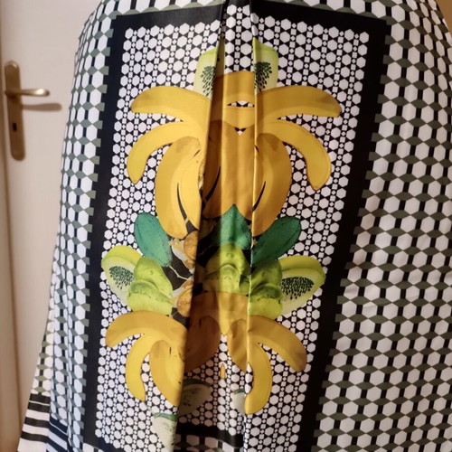 Tropicana Midi Skirt Axel new, satin, size XS-S, art deco print