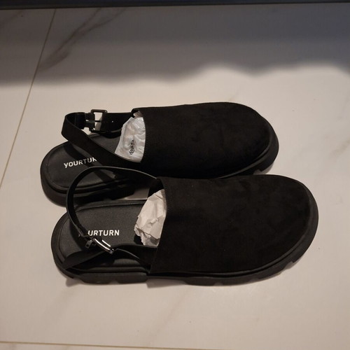 Yourturn men's black sandals clogs size 46 like new