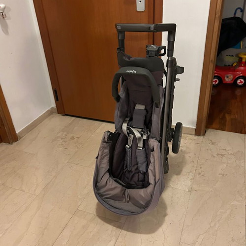 Inglesina Trilogy stroller used, denim color with footmuff and rain cover
