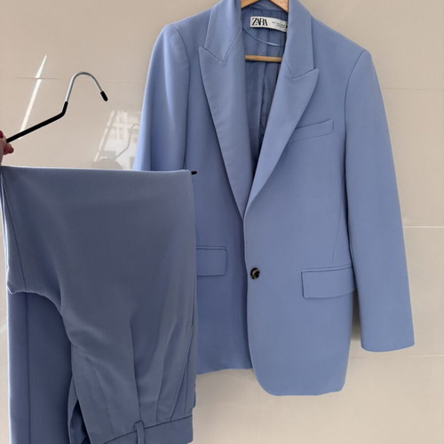 Zara trouser and jacket set like new, turquoise