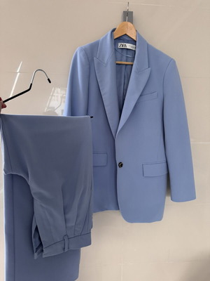 Zara trouser and jacket set like new, turquoise