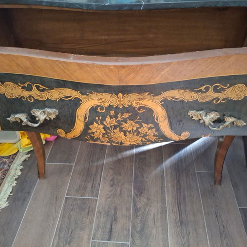 Dresser used with marble top and brass decorative details