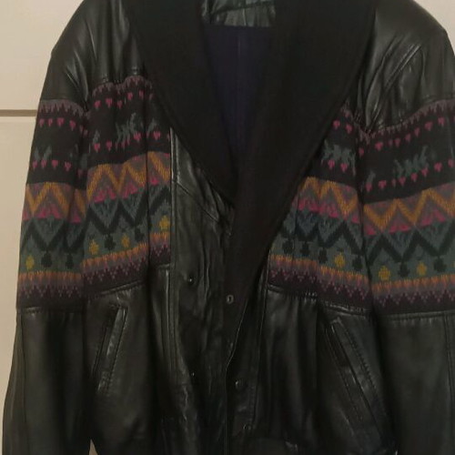 Men's leather napa jacket Italian like new, black, size L