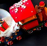  Χριστουγεννιάτικο διακοσμητικό τραινάκι με μικρές χιονόμπαλες