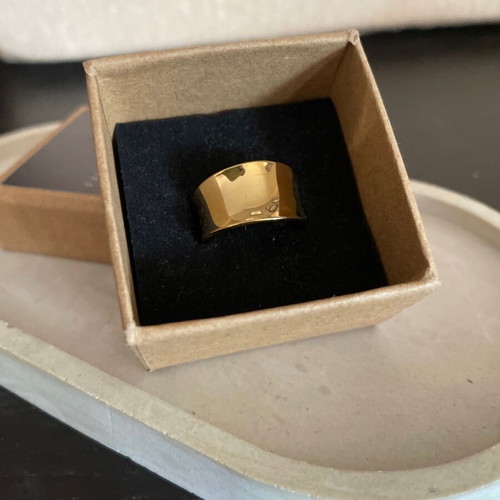 Steel ring new, adjustable size, gold color