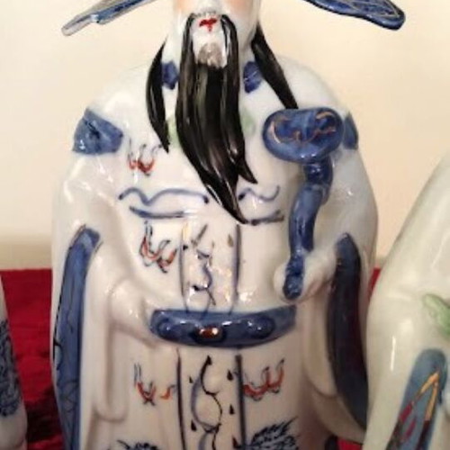 Porcelain figures of Chinese deities set of 3, new