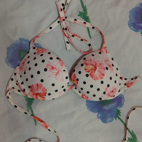 Tezenis women's swimsuit used, size S, white and pink