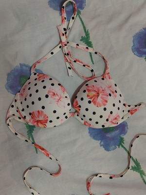 Tezenis women's swimsuit used, size S, white and pink