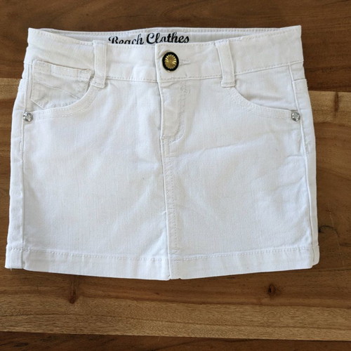 Zara white denim skirt like new for 3-4 years old