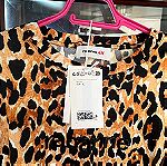  Τελική τιμή! H&M x Paco Rabanne συλλεκτική κοντομάνικη leopard μπλούζα με logo,L