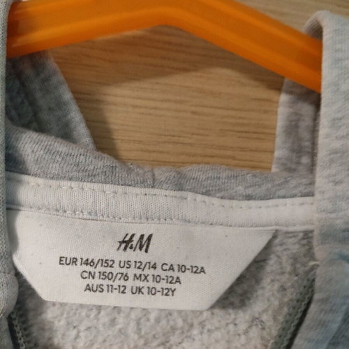H&M sweatshirt jacket for boys used, grey, sizes 146-152 cm