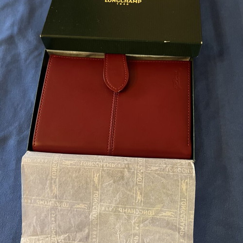 Longchamp women's wallet new, red elegant long wallet