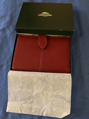 Longchamp women's wallet new, red elegant long wallet