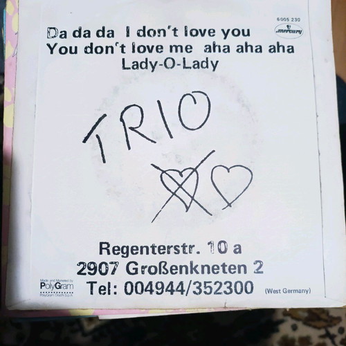 Trio 45rpm vinyl used, pop