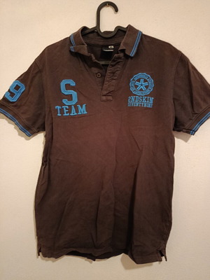 2nd Skin men's polo shirt used, size S, blue and brown
