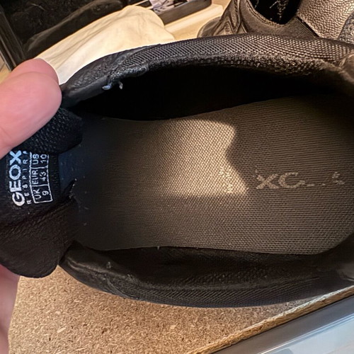 Geox casual shoes used, size 42.5, black, leather and suede