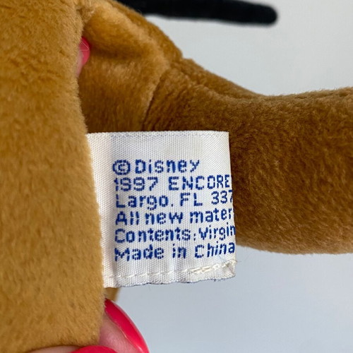 Disney Pluto vintage plush beanbag toy 1997 used