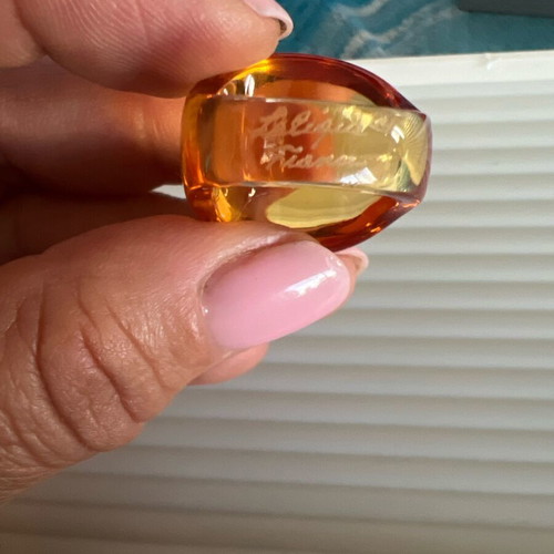 Lalique crystal rings like new, classic amber and clear