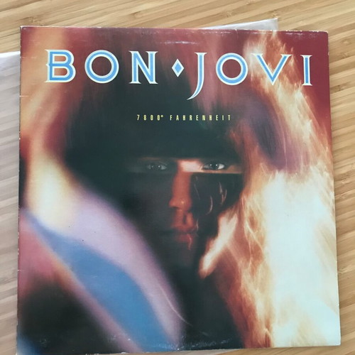 Bon Jovi 7800 Fahrenheit vinyl record used, metal