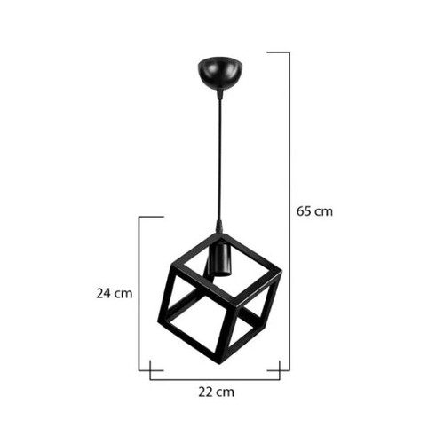 Ceiling light fixture, black geometric design