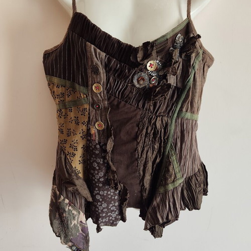 Brown chocolate corset blouse, new, 100% cotton, Parisian