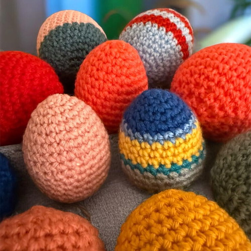 Handmade Amigurumi Crochet Eggs new, Easter decoration