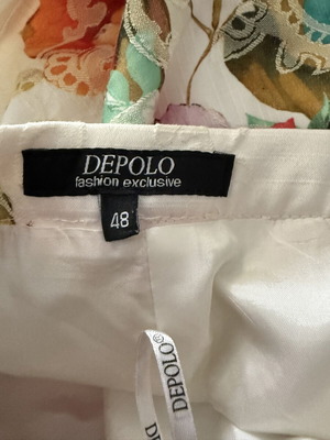 Depolo midi skirt with back slit, multicolored, size XL