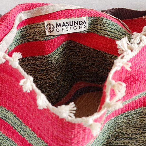 Maslinda Designs large boho shoulder bag, colorful