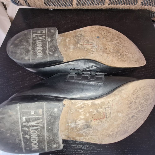 Fly London leather men's shoes size 43 used black casual