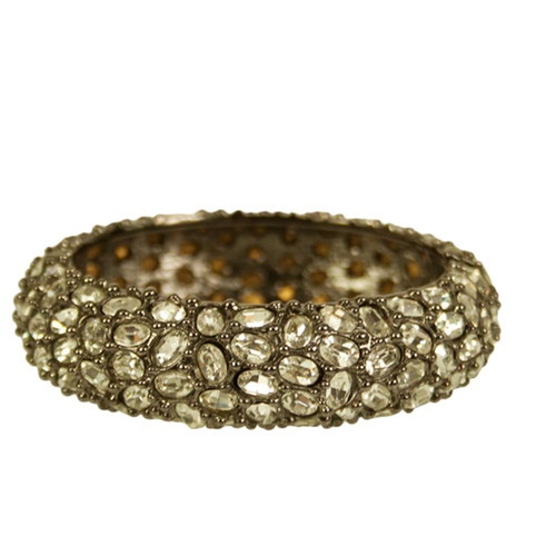Kenneth Jay Lane women's crystal rhinestone bracelet used, silver