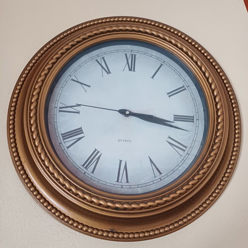 Large Vintage Wall Clock Gold Bronze decorative or repair