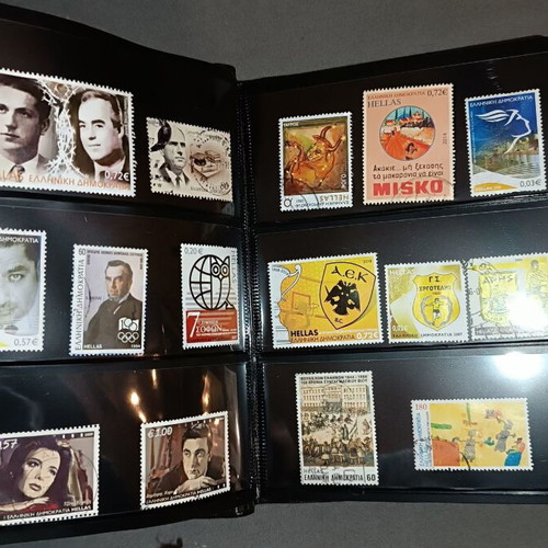 Album with 95 stamps collection new, Greece, Australia, Cyprus
