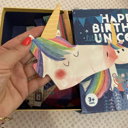 Puzzle set double-sided unicorn theme, like new, 2/4/6/8/10 pieces