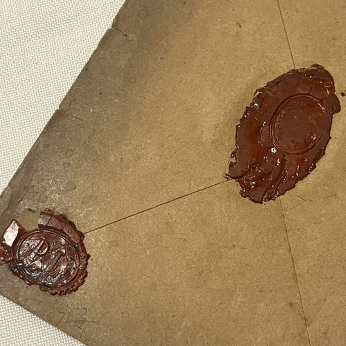 Rare 1890 Swiss postal cover with 5 red wax seals