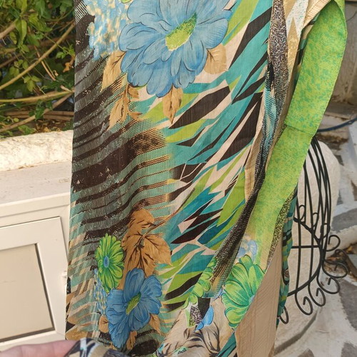 Boho reversible silk skirt 100% one size new