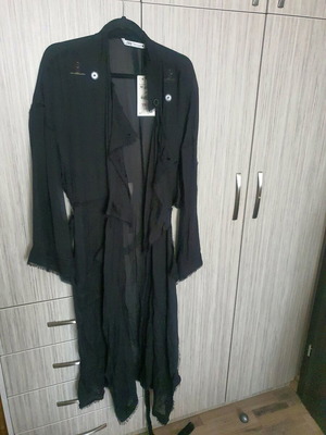 Καμπαρντίνα Zara καινούργια, see through, μαύρη, μέγεθος M