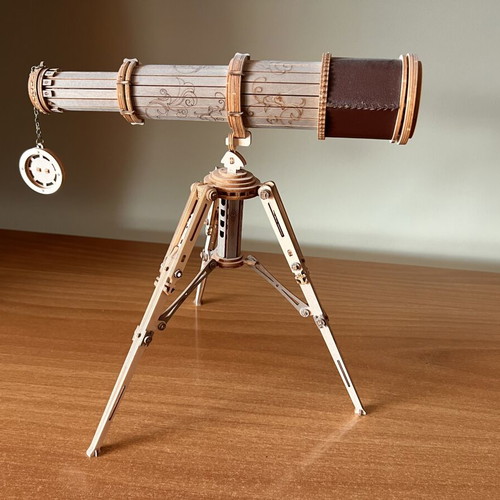 ROKR Monocular Telescope Wooden 3D Puzzle ST004, assembled